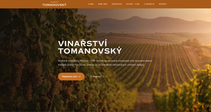 Náhled webu Vinařství Tomanovský