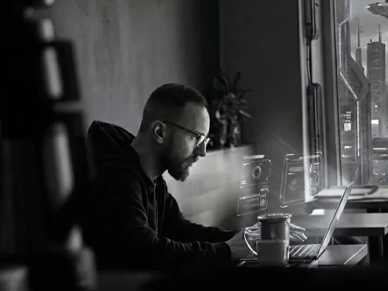 Vladan při práci na projektu